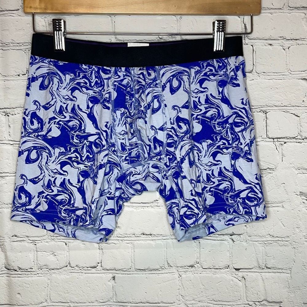 MeUndies Men’s Blue White Swirl Boxer‎ Briefs Underwear size Medium New no tags